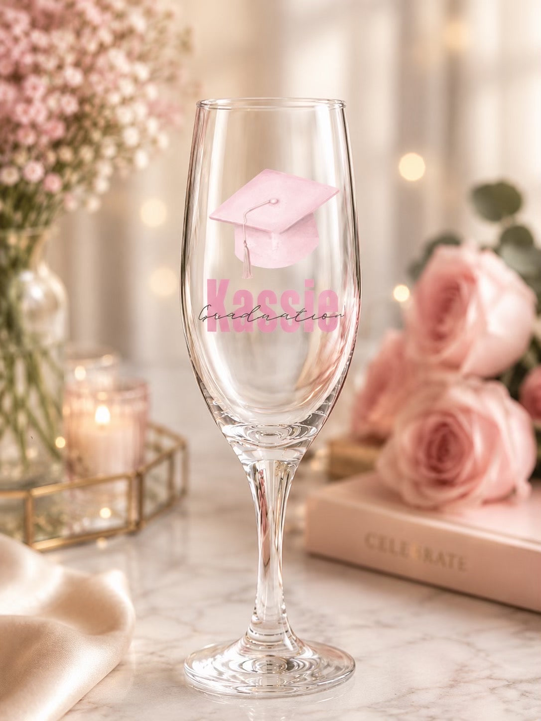 Pink Grad Cap Personalised