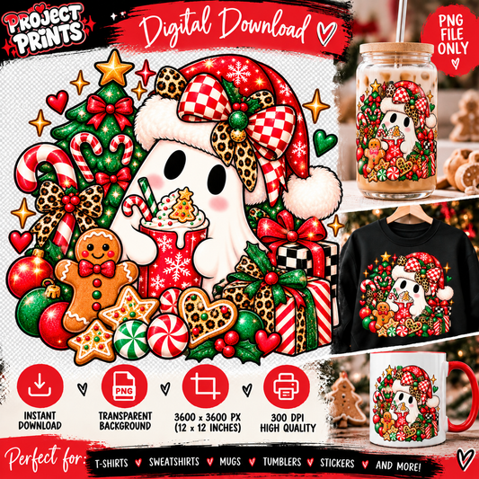 Cute Christmas Ghost PNG